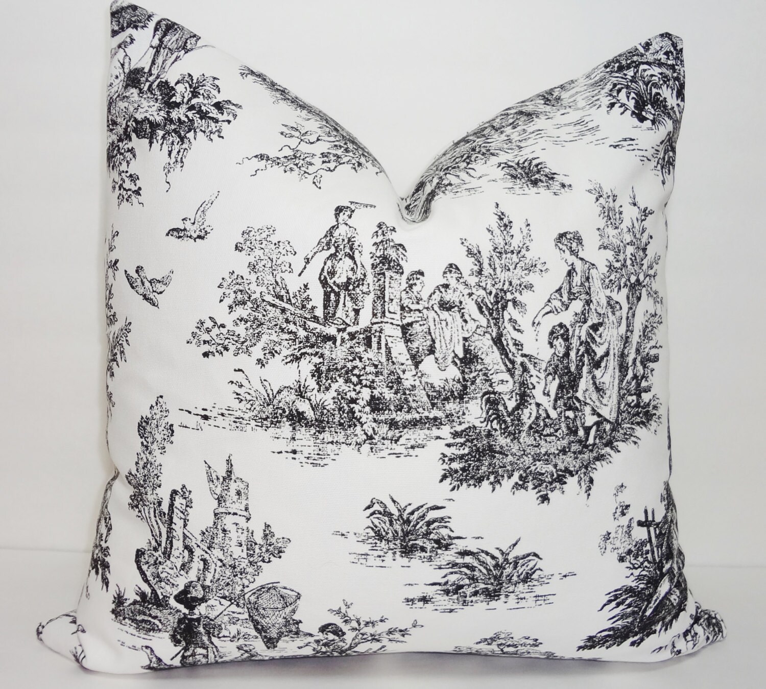 Black Toile Pillow Cover Baby Girl Boy Nursery Throw Pillows
