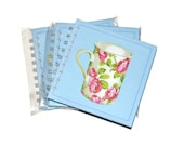 Hardcover Blank Journals Set of Three 5x5 BlueTea Cup  Journals Craft Supplies