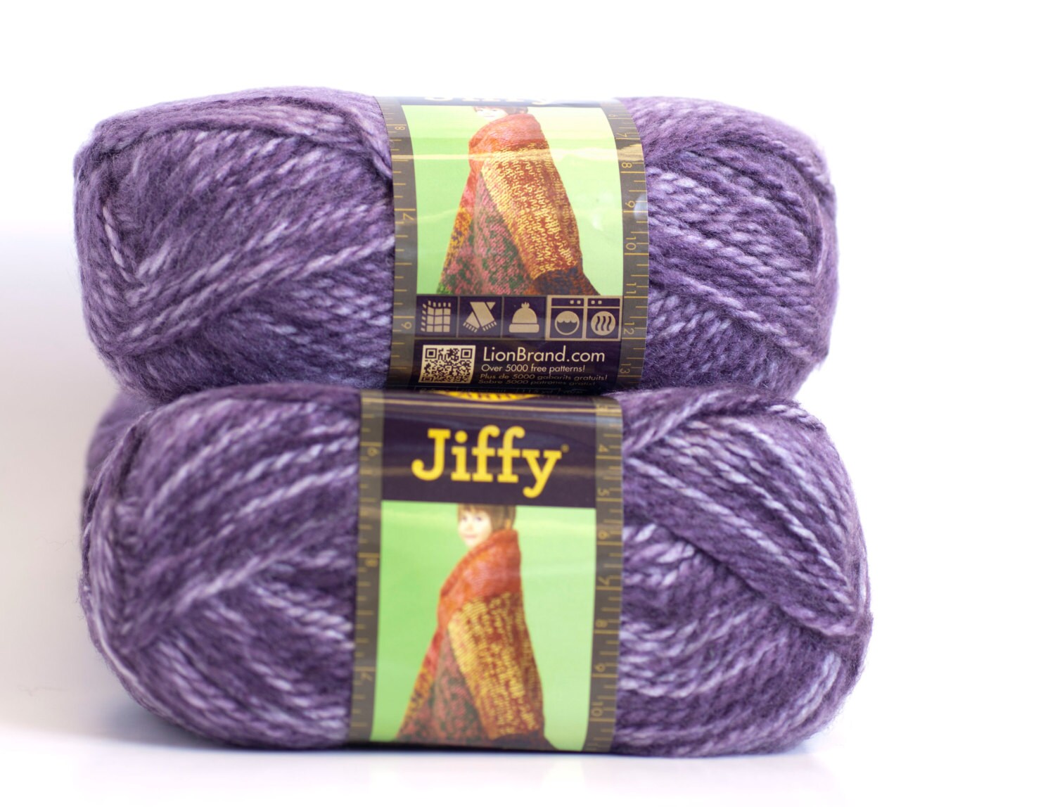 Lion Brand Jiffy Yarn Purple Spray