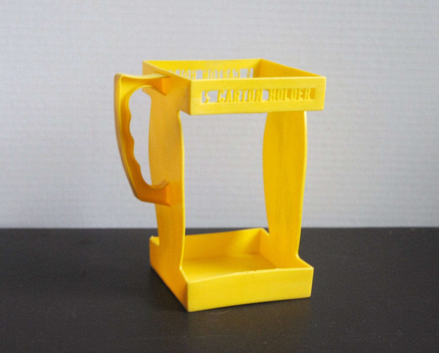 Vintage EZ Carton Holder Plastic Sunny Yellow Half Gallon Milk
