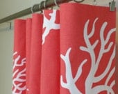 Curtain Panels 24W or 50W x 63, 84, 90, 96 or 108L in Premier Prints Coral