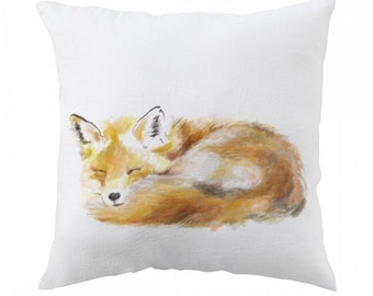 Fox Pillow, 18x18 inch - Decorative Cushion Cover Accessories - Throw Pillow Cover - Whimsical, Cushion, Nursery, Wildlife Design