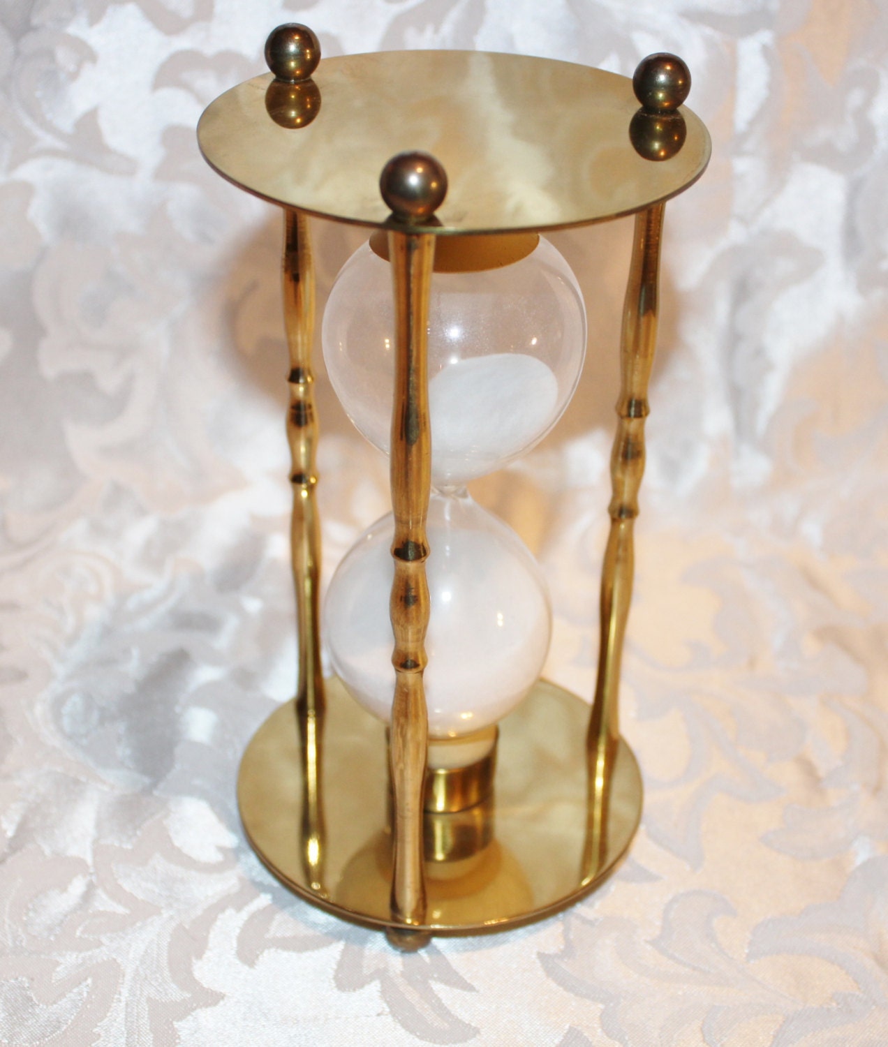 Vintage 7 Tall Hourglass Sandtimer Brass Nautical Decor