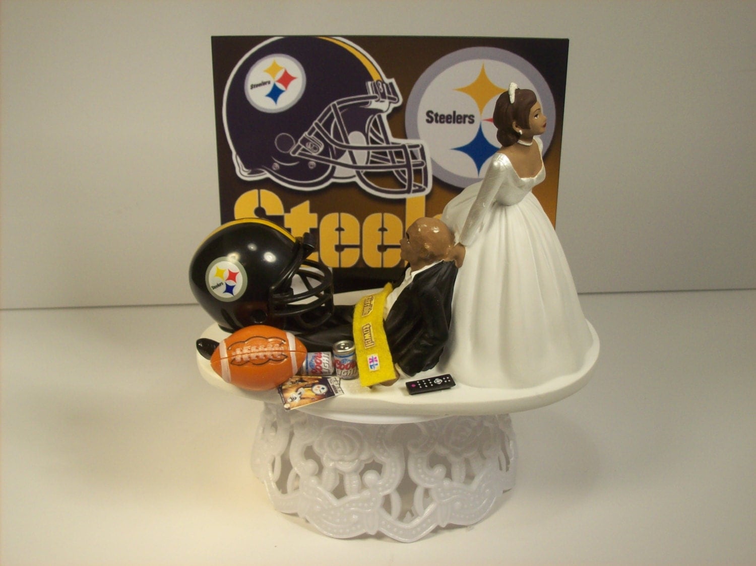 Funny Sexy African American Wedding Bride And Groom Cake Topper