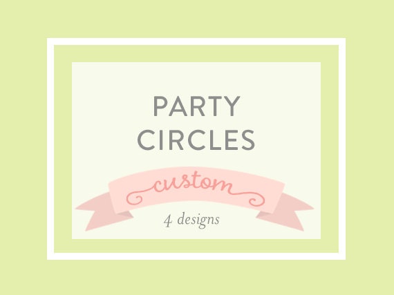 PARTY CIRCLES, Cupcake toppers, Printable Il_570xn