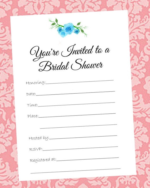 free blank bridal shower invitation template