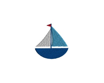 Mini Sailboat Machine Embroidery Design-INSTANT DOWNLOAD