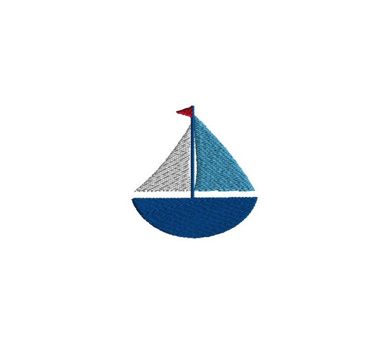 Mini Sailboat Machine Embroidery Design-INSTANT DOWNLOAD