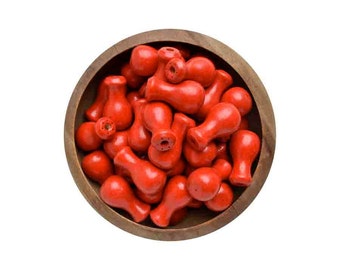 10 vintage red toy part knobs or handles offered by Elizabeth Rosen