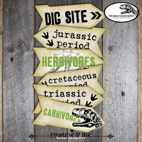 Dinosaur Signs Dinosaur Excavation Arrow Signs Dinosaur