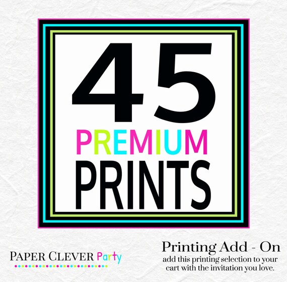 45 Printed Invitation add on with white or colored envelopes - Printed invitations with rounded corners Il_570xn