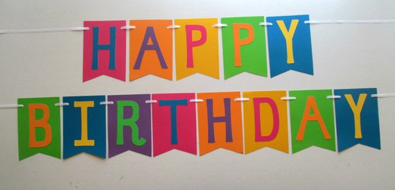 HAPPY BIRTHDAY Bright Colors Party Banner for Party Decoration