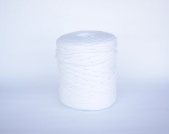 T-Shirt yarn, cotton cord, white t-shirt yarn, Necklaces Bracelets, home decor, tee shirt yarn, spaghetti yarn, trapillo yarn, chunky yarn