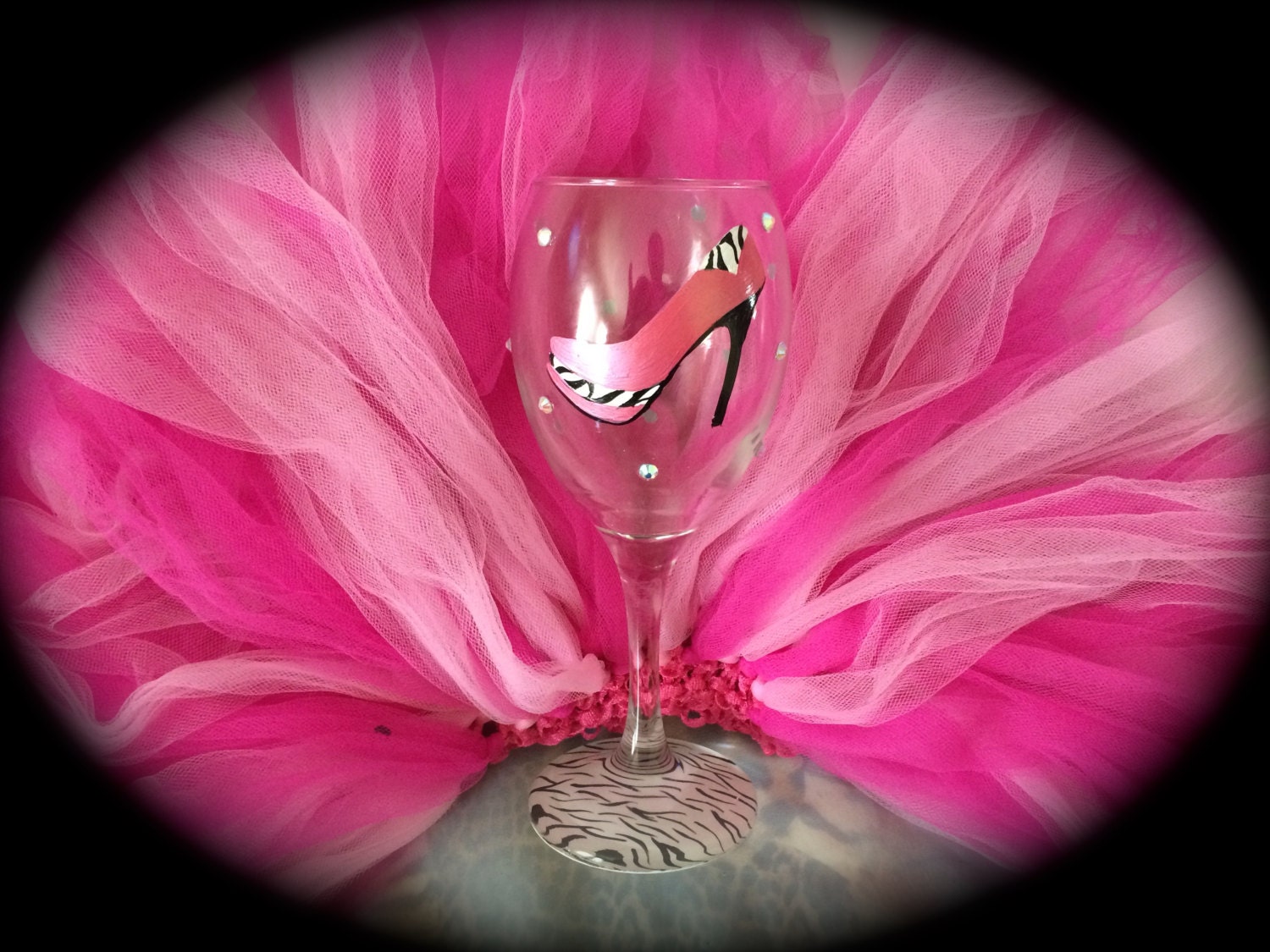 Hand painted wine glass High Heels Bride by