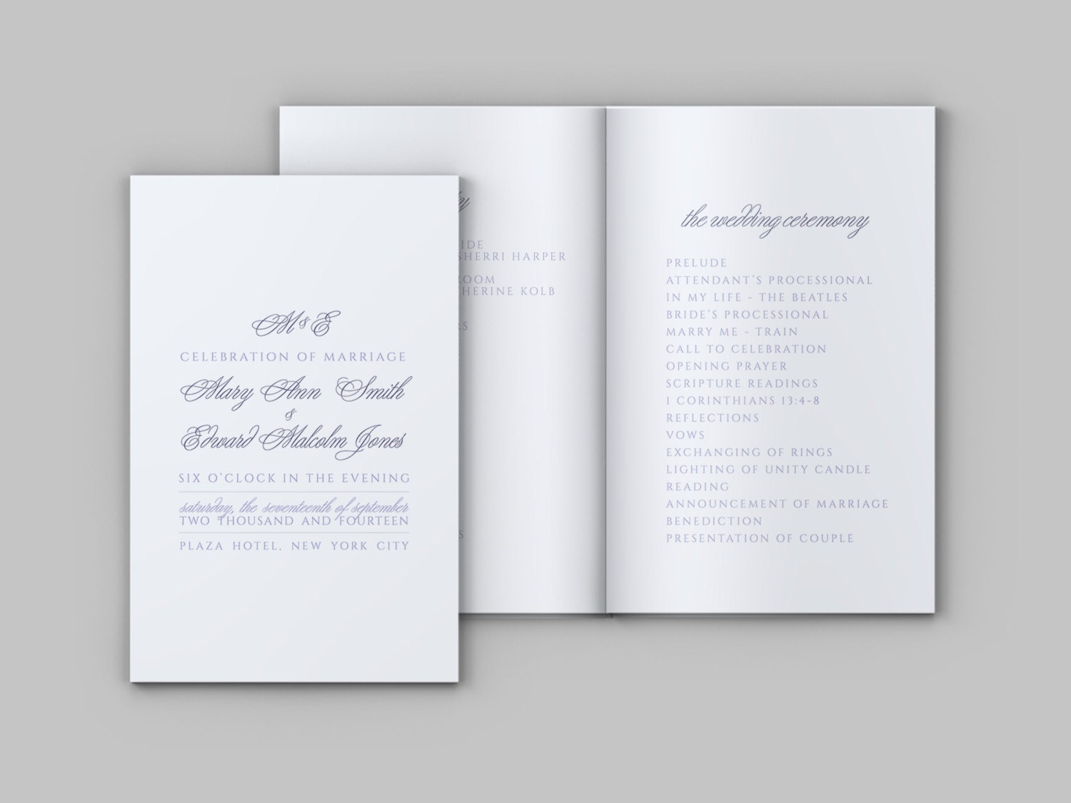 Charming Monogram Booklet Wedding Program Wedding Ceremony