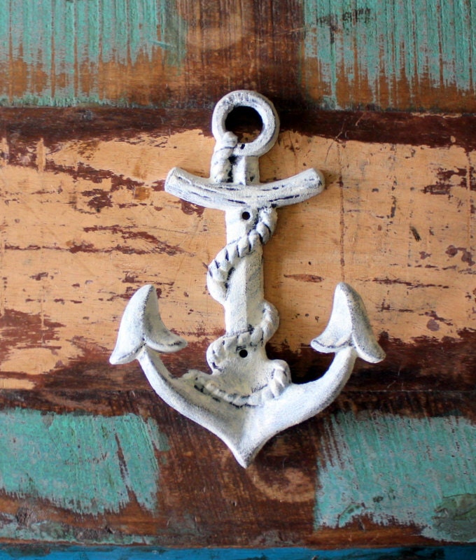 Anchor Hook Nautical Decor Rustic Bathroom Towel Hook Beach