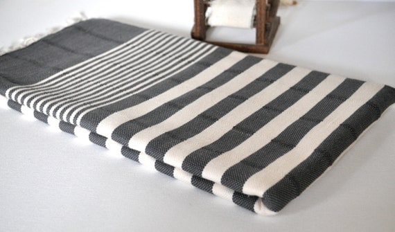 image for Towel in black stripes