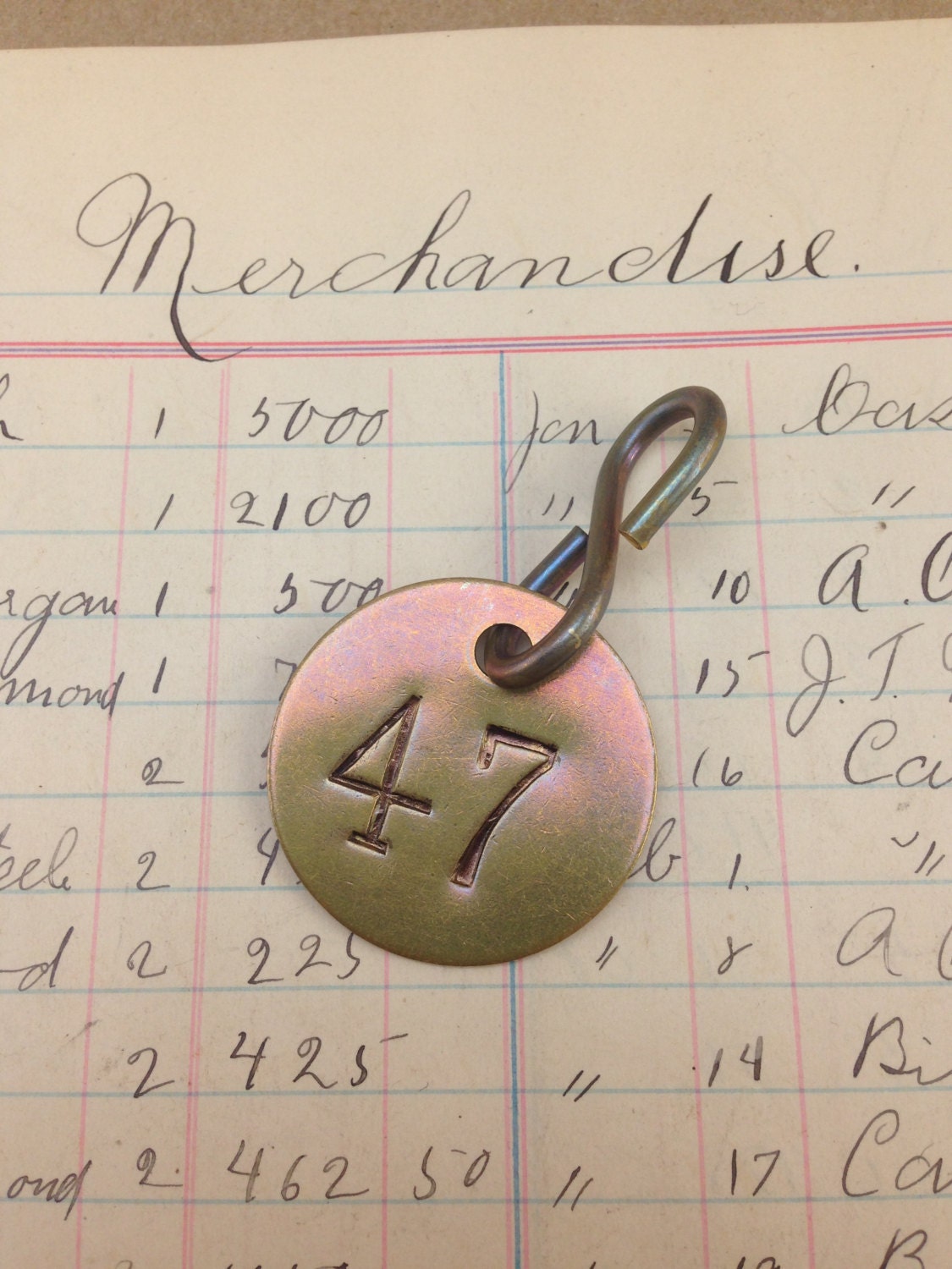 Brass Coat Check Tags Brass Hotel key tag Room number tag