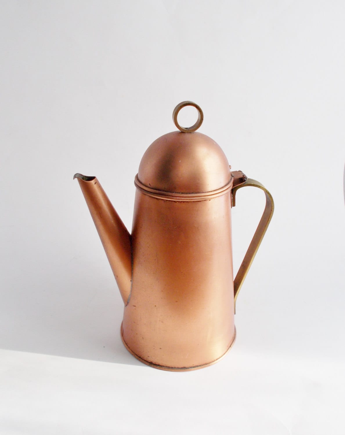 Vintage Copper Brass Coffee Pot Pitcher