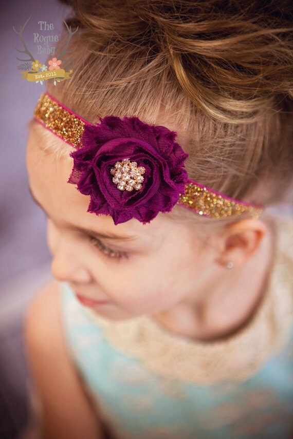 gold glitter headband magenta pink plum gold metal tone gold glitter headband magenta pink plum gold metal tone