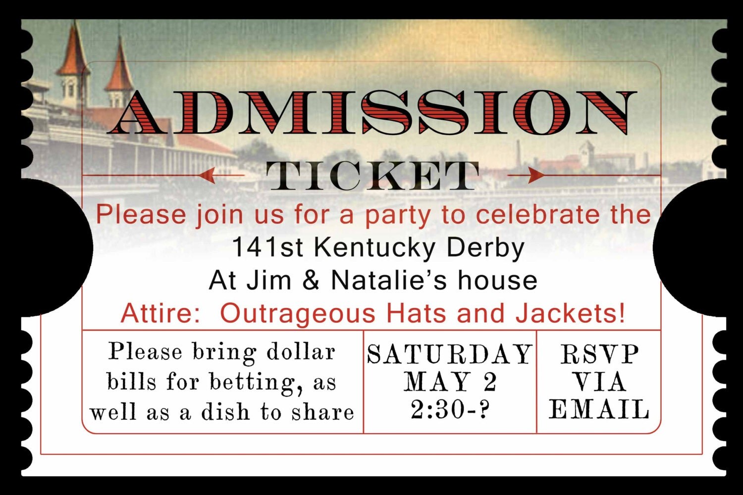 Kentucky Derby Ticket Invitations 9