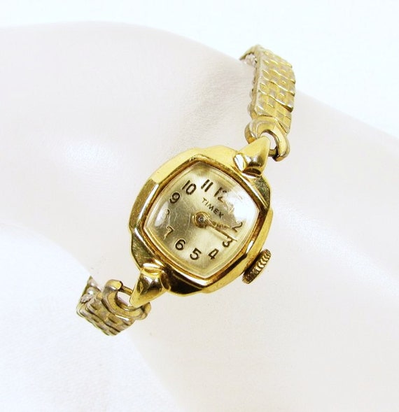 Vintage Timex Wrist Watch Base Metal Gold by FortyAcreVintage
