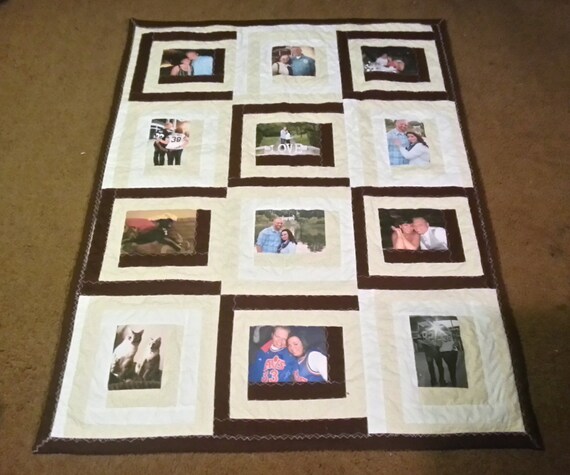 Memory 12 Photo Quilt Throw By Just4umadebyme On Etsy