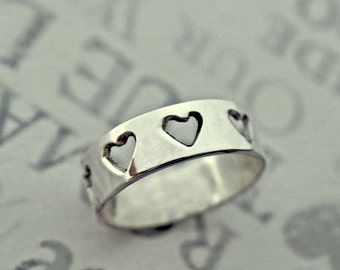 Heart Ring, I love you ring, Personalized Ring, wedding band, best ...