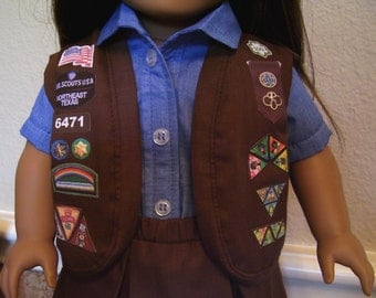 18 Inch Doll Clothes - Brownie Girl Scout Vest