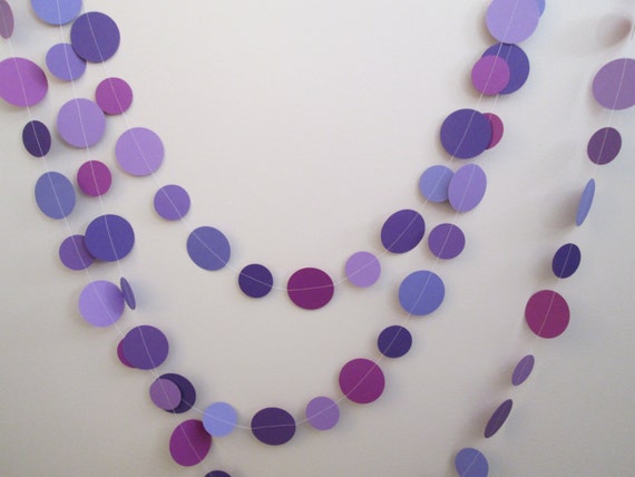 Purples Paper Garland- Purples, Paper Garland, Bridal Shower, Baby Showers, Paper Backdrop, Wedding Banners, Wedding Garland Il_570xn