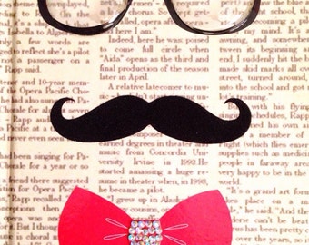 Glasses mustache and bow tie journal