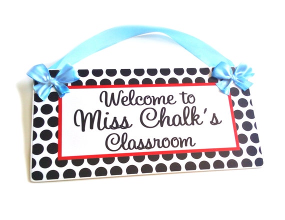 Personalized Teacher Name Classroom Door Sign Simple By Kasefazem