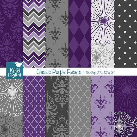 Classic Purple Digital Papers Purple Papers scrapbook card