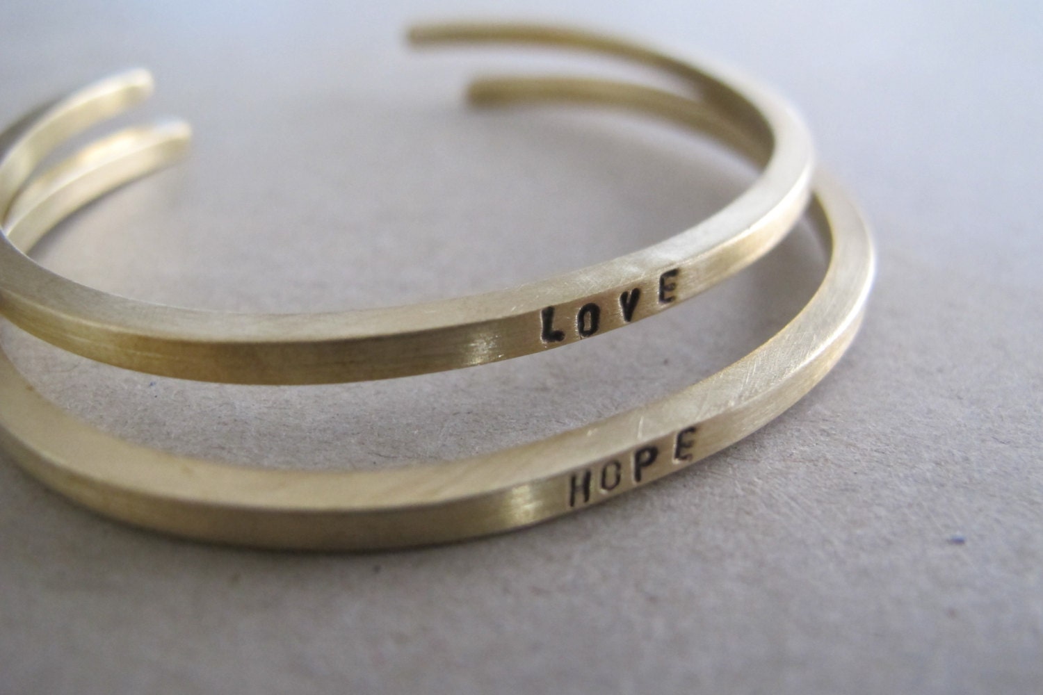 Mantra Cuff Bracelet Inspirational Gold Brass Bracelet