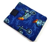 Hand Crafted Tablet Case from Motocycle Cotton Fabric/ Tablet Case for iPad, Kindle Fire HD, Samsung Galaxy, Nook HD, Google Nexus,