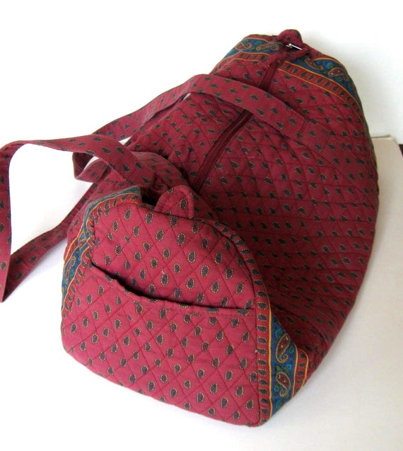 Large French Country quilted overnight Duffel bag, Bags and Purses ...