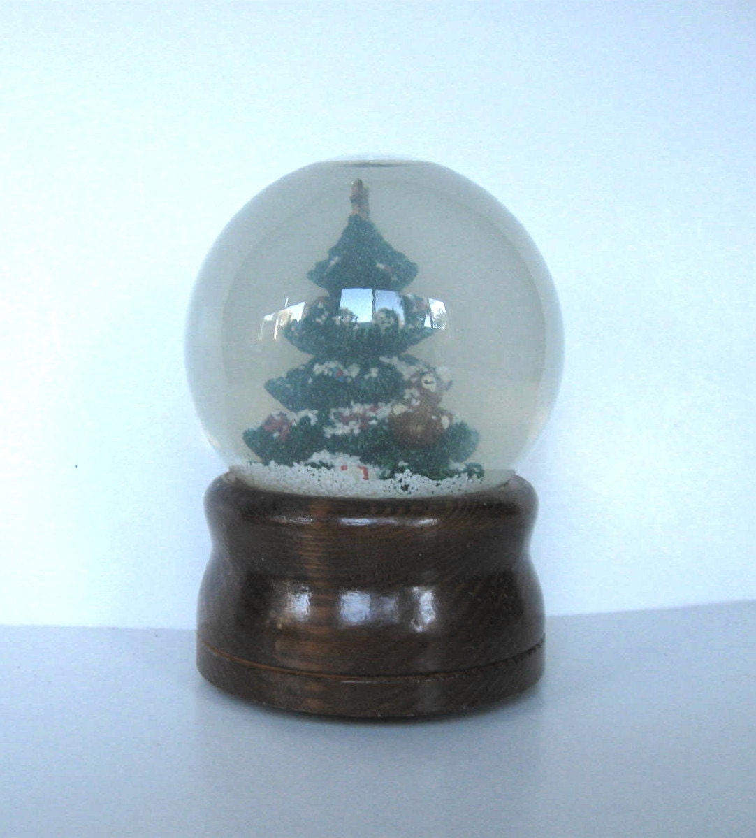 Vintage Christmas Tree Music Box Snow Globe Home and LIving