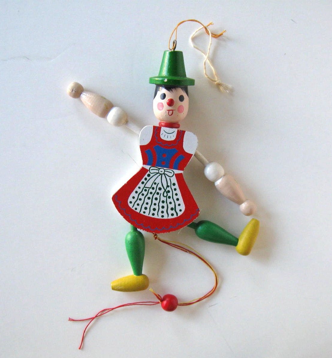 Vintage Wood Pull Toy wooden doll toy kids by jewelryandthings2