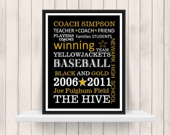 Personalized Coach Gift - Print for coach- Any Sport Team - Gift for Coach