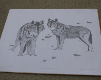 Two Wolves Print - Native Artist Jean Paul Levand