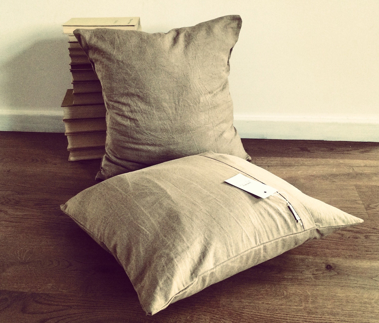 set of 2 linen pillow cases cushion cover by ThingsYouWear on Etsy