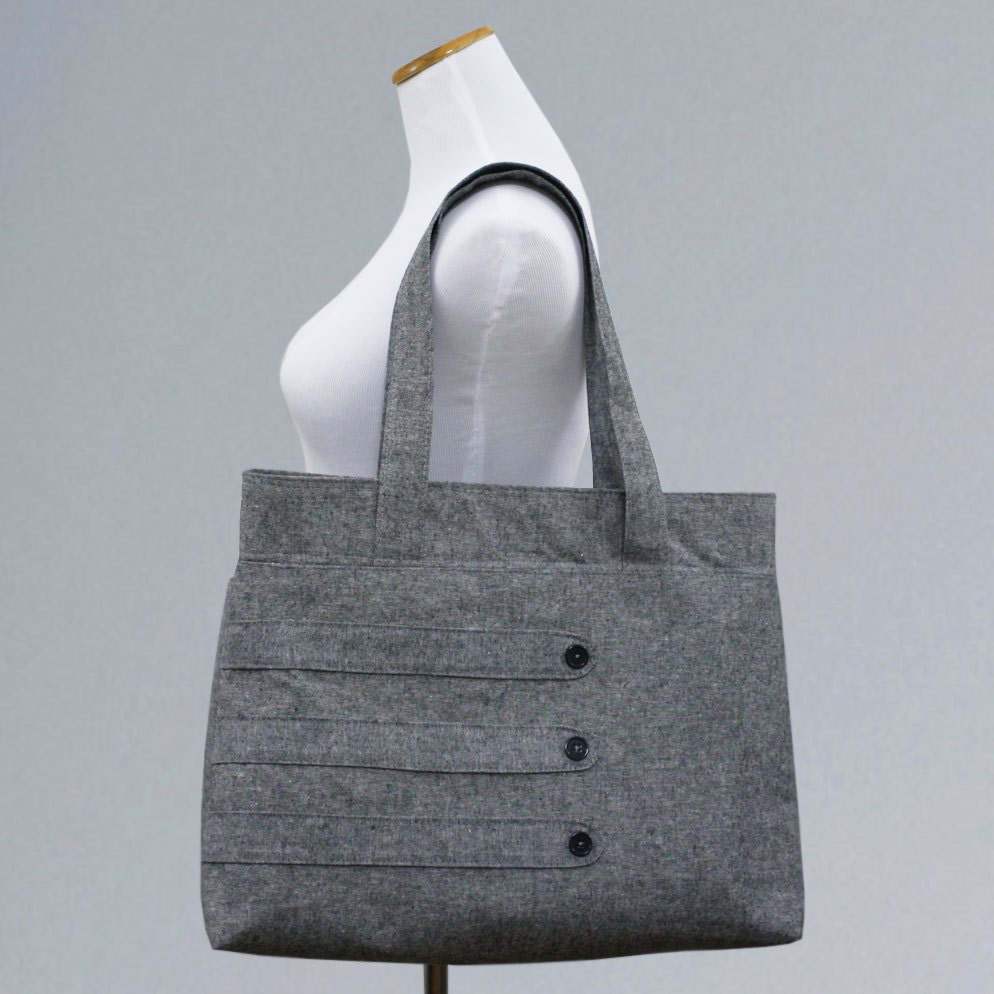 large grey tote bag