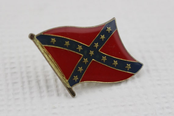 1980s Enamel Red And Blue Confederate American By Foundintheground