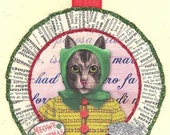 Cat Kitty Christmas Ornament vintage style