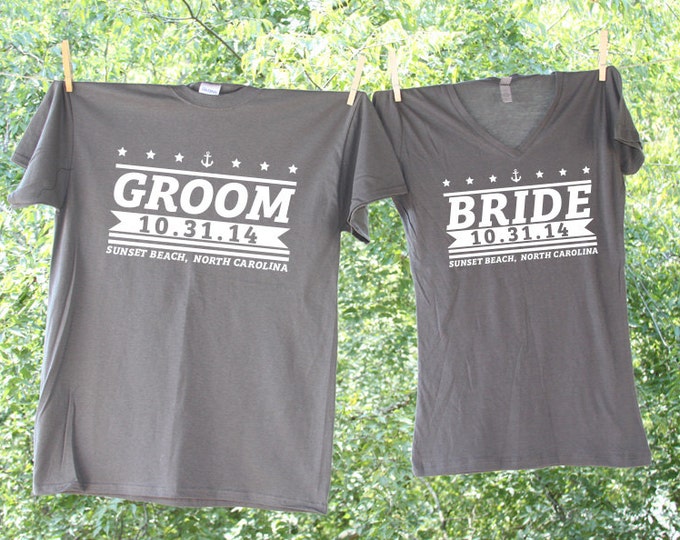 Bride & Groom Stars and Stripes - Wedding Party Shirts