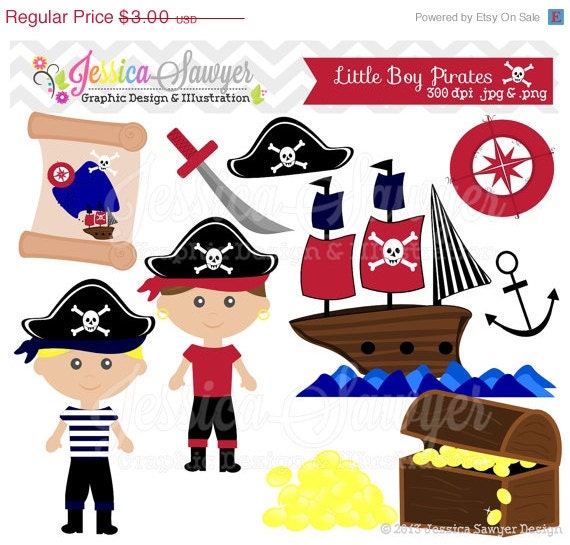 50% OFF - INSTANT DOWNLOAD, pirate clipart, boy pirates, for commercial use, party supply, invitations, scrapbooking, digital crafts Il_570xn