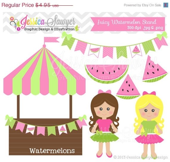 80% OFF - INSTANT DOWNLOAD, watermelon clipart, fruit clip art, for commercial use, invitations, greeting cards Il_570xn