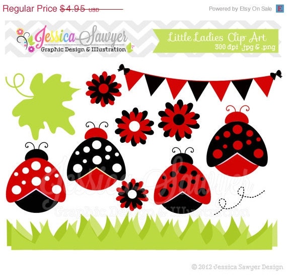 80% OFF - INSTANT DOWNLOAD, lady bug clip art - cute bug clipart - ladybug graphic - girls image - commercial use - party supply Il_570xn