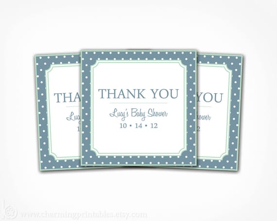Polka Dot Favor Tags - Custom PRINTABLE PDF - Birthday Party, Bridal Shower, Baby Shower, Wedding Favor Tag Thank You Tag Label Il_570xn