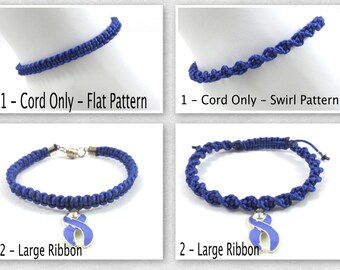 Periwinkle Awareness Anklet, Macrame, Acid Reflux, Anorexia Nerovsa, Stomach Cancer, Esophageal Cancer, Gastric Cancer, Eating Disorders
